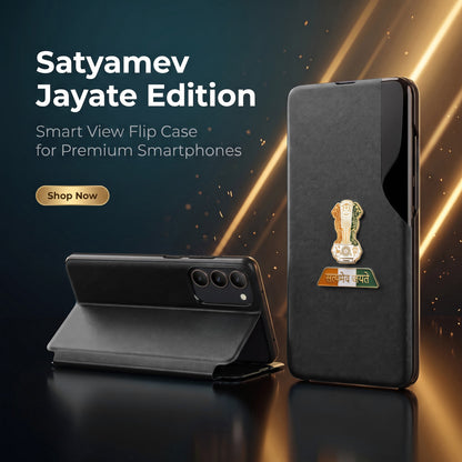 Vivo T3 5G Premium Tri-Color Satyamev Jayate Half Window Flip Case