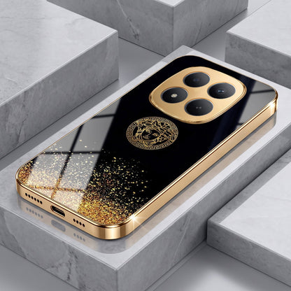 Redmi Note 15 Pro+ 5G Medusa Head Gold Electroplated Glass Phone Back Case