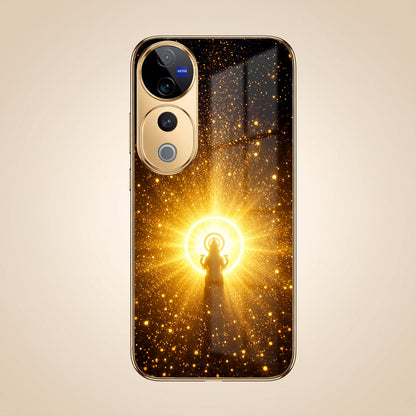 Vivo V40 Pro 5G Lakshmi Sacred Gold Electroplated Glass Phone Back Case
