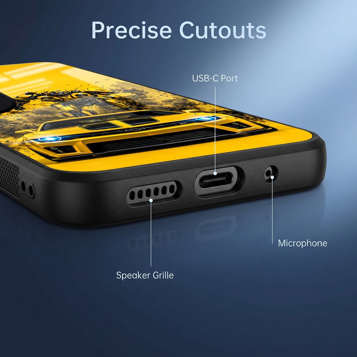 Vivo V40 Pro 5G Yellow Transformers Car Acrylic Glass Back Case