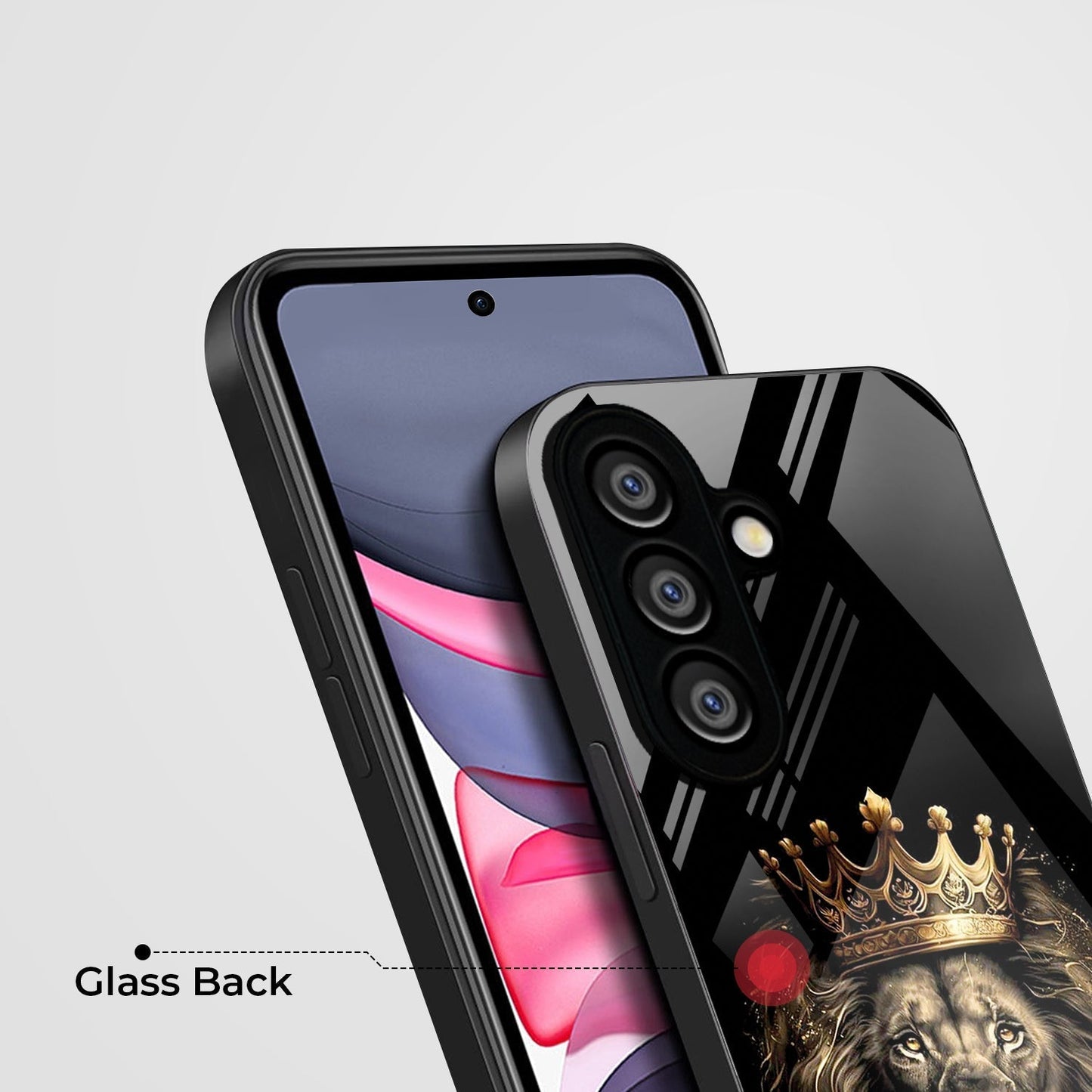 Samsung Galaxy A56 Premium Acrylic Shockproof Glass Back Case (Crowned Lion)