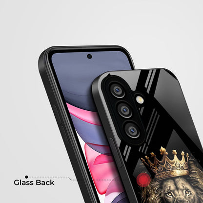 Samsung Galaxy A56 Premium Acrylic Shockproof Glass Back Case (Crowned Lion)