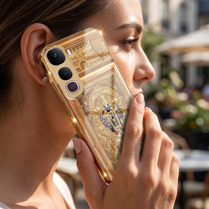 Vivo Y400 Pro 5G Premium Heritage Gold Electroplated Glass Phone Back Case