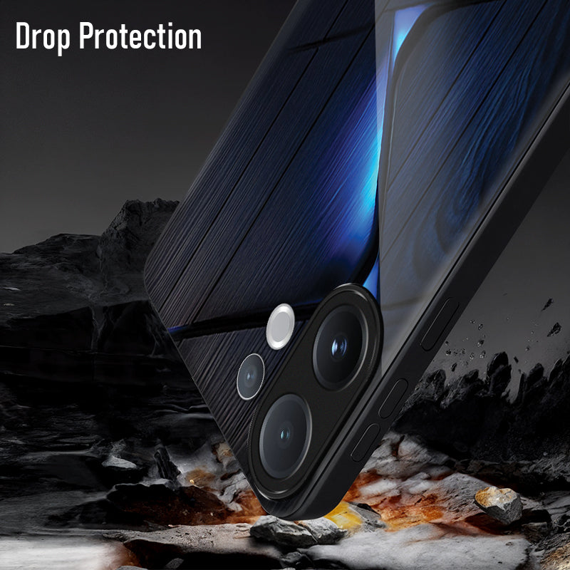 Vivo V60 5G Phone with drop protection feature shown on a rocky surface