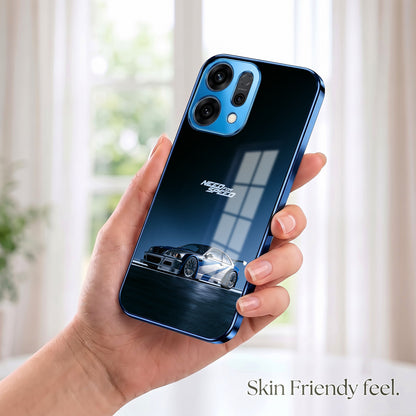 Oppo Reno 14 5G Need For Speed Blue Electroplated Glass Phone Back Case