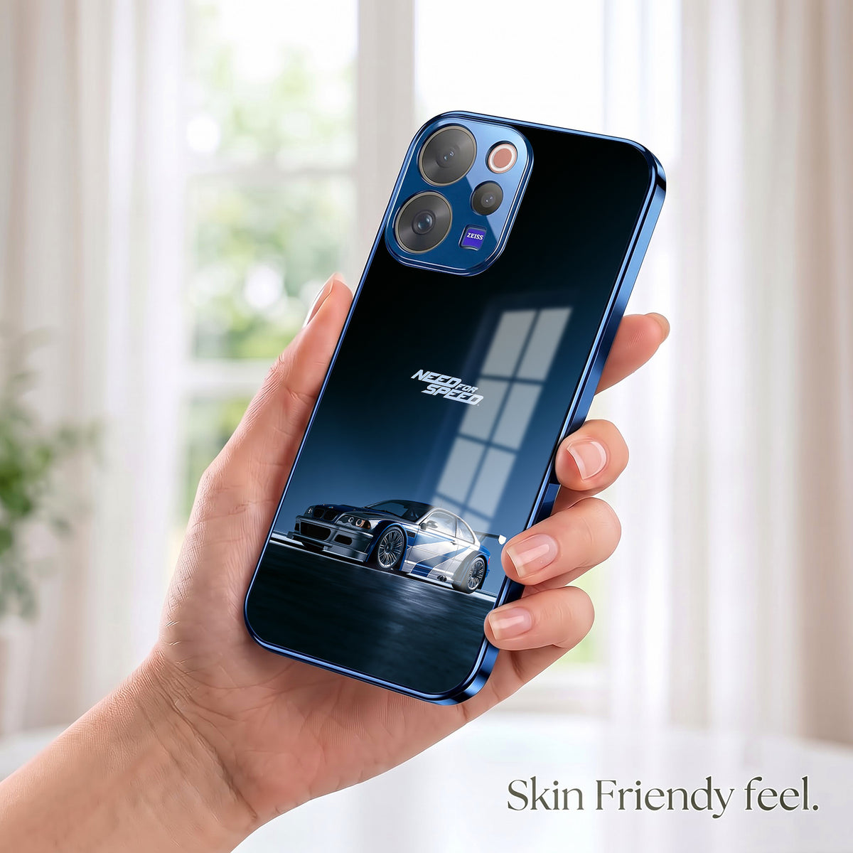 Vivo V70 5G Need For Speed Blue Electroplated Glass Phone Back Case