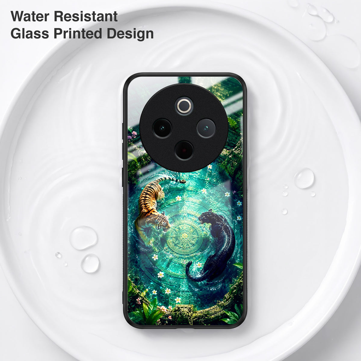 Vivo T4 5G Tiger & Panther Mystic Acrylic Glass Back Case