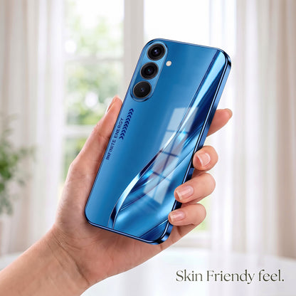Samsung Galaxy A36 5G Luxury Infinity Energy Blue Electroplated Glass Phone Back Case
