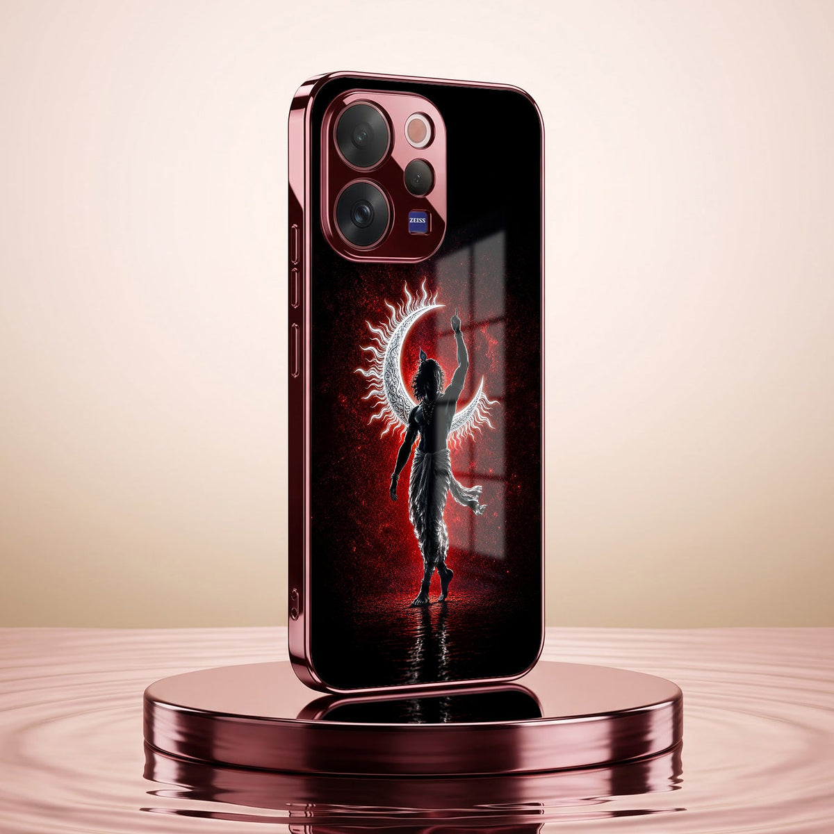 Vivo V70 5G Crimson Divine Burgundy Electroplated Glass Back Case