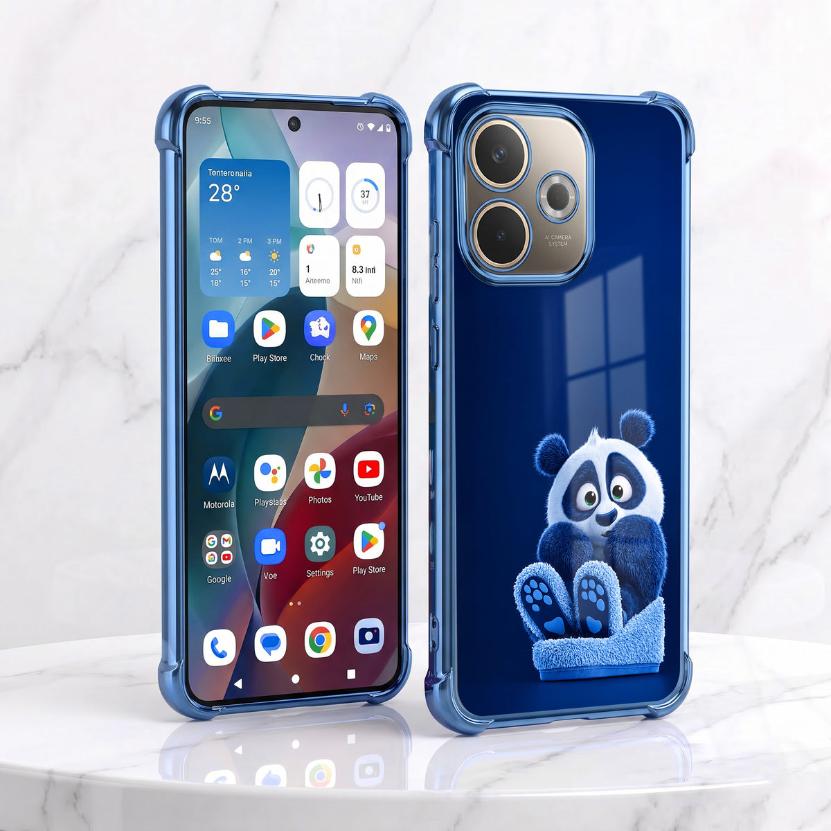 Oppo A5 Pro 5G Cute Panda Airbags Printed Back Case