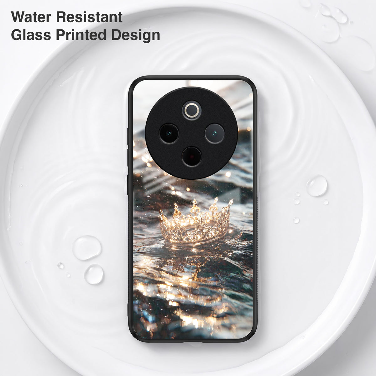 Vivo T4 5G Golden Crown Ocean Acrylic Glass Back Case