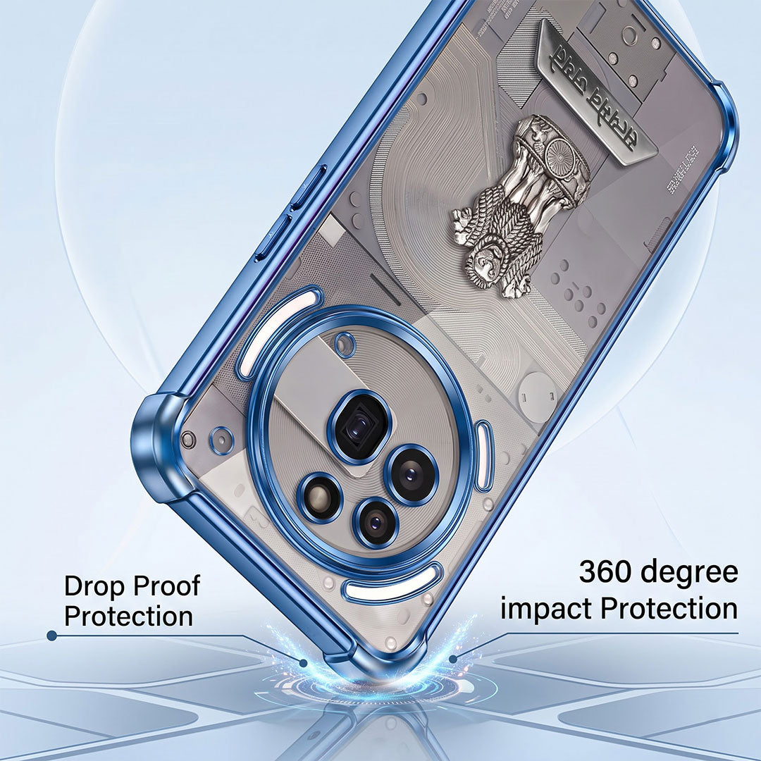 Nothing Phone 3a Pro 5G Satyamev Jayate 2-in-1 Emblem Transparent Shockproof Airbag Case