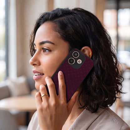 Oppo A5 Pro 5G Aesthetic Dark Maroon Polka Dot Acrylic Back Cover