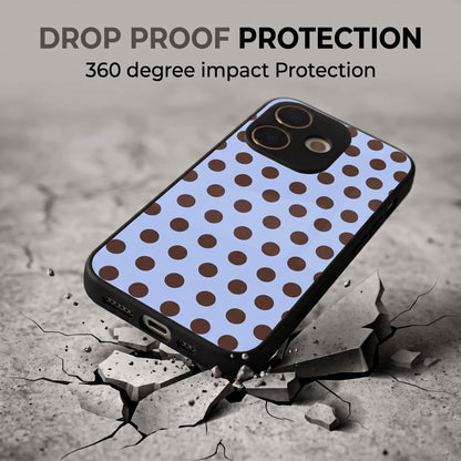 Oppo A5 Pro 5G Aesthetic Light Blue and Brown Polka Dot Acrylic Back Cover