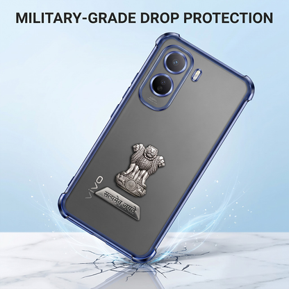 Vivo T5 Pro 5G Satyamev Jayate 2-in-1 Emblem Transparent Shockproof Airbag Case