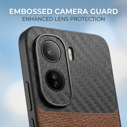 Vivo T5 Pro 5G Tri-Color Satyamev Jayate Carbon Fiber Leather Hybrid Phone Case