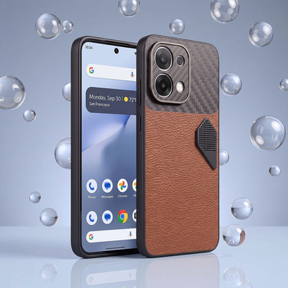 Oppo F31 5G Carbon Fiber Heat Dissipation Leather Hybrid Phone Case