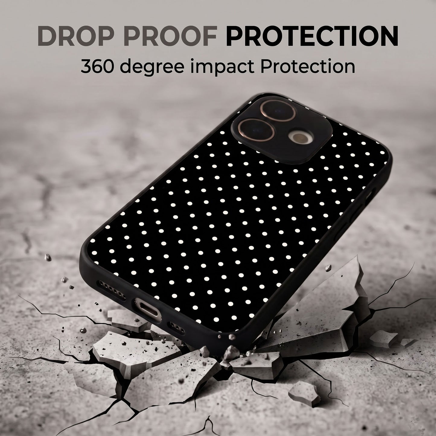 Oppo A5 Pro 5G Aesthetic Black & White Polka Dot Acrylic Back Cover