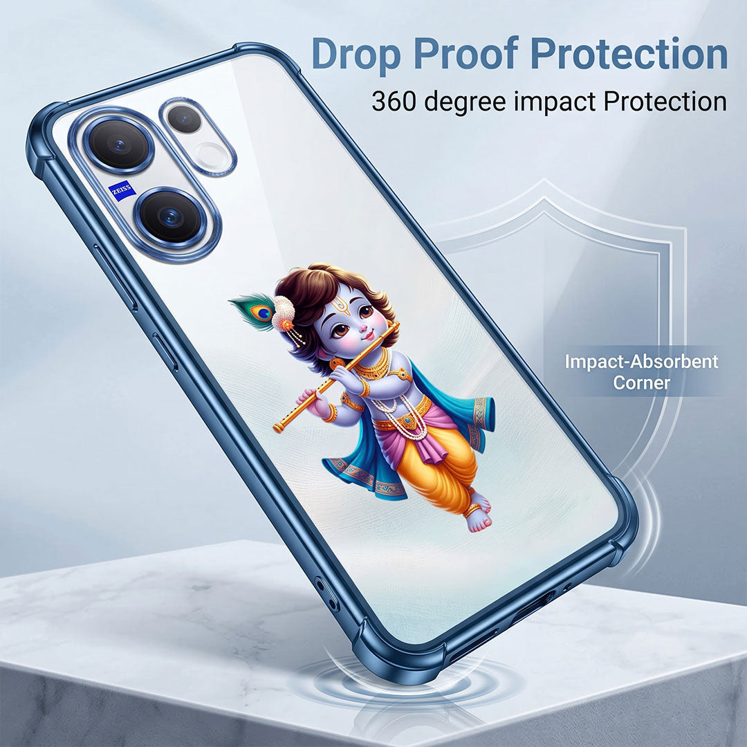 Vivo X200 FE 5G Premium 3D Spot UV Shri Krishna Sticker Shockproof Airbags Case