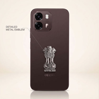 Oppo A6 Pro 5G Compatible Satyamev Jayate 3D Metal Emblem Sticker