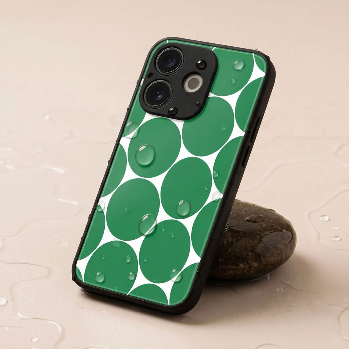 Oppo A5 Pro 5G Aesthetic White & Green Bubble Pattern Acrylic Back Cover
