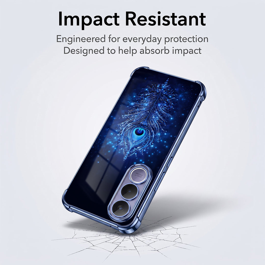 Vivo V70 FE 5G Premium Peacock Feather Airbags Printed Back Case