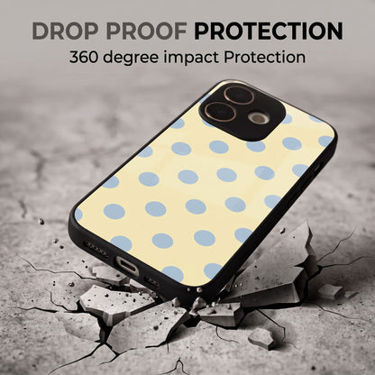 Oppo A5 Pro 5G Elegant Cream Blue Polka Dot Acrylic Back Cover