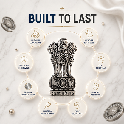 Vivo Y75 5G Compatible Satyamev Jayate 3D Metal Emblem Sticker