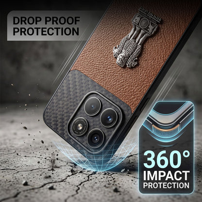 Motorola Edge 70 Fusion 5g Satyamev Jayate Carbon Fiber Leather Hybrid Phone Case