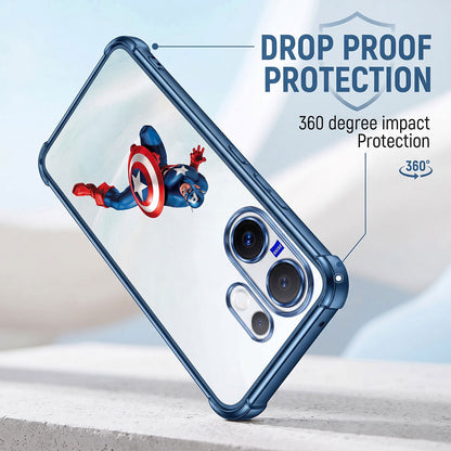 Vivo X200 FE 5G Premium 3D Spot UV Captain America Sticker Shockproof Airbags Case