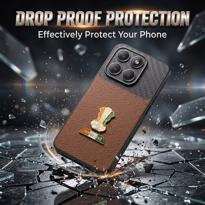 Motorola Edge 70 Fusion 5G Tri-Color Satyamev Jayate Carbon Fiber Leather Hybrid Phone Case