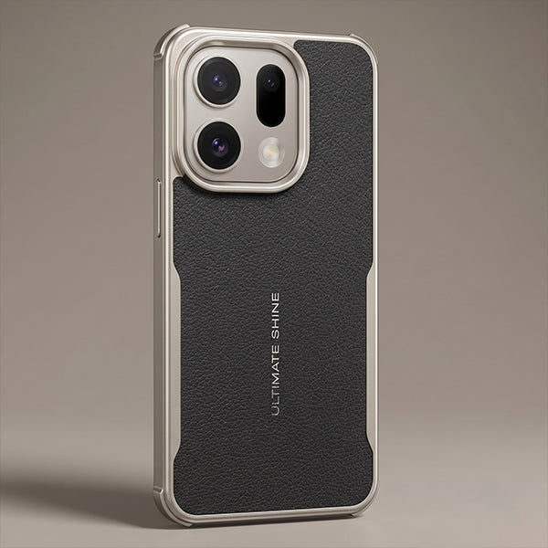 Oppo Find X9 5G Premium Leather-Style Phone Case with Chrome Finish Frame Elegant Protective Cover
