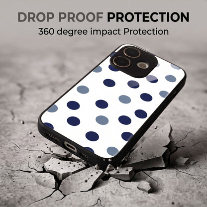 Oppo A5 Pro 5G Elegant White Navy Blue Polka Dot Acrylic Back Cover