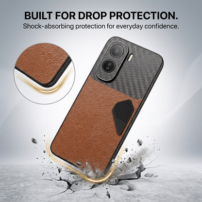 Vivo T5 Pro 5G Carbon Fiber Heat Dissipation Leather Hybrid Phone Case
