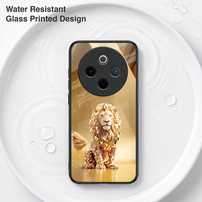 Vivo T4 5G Luxury Lion Acrylic Glass Back Case