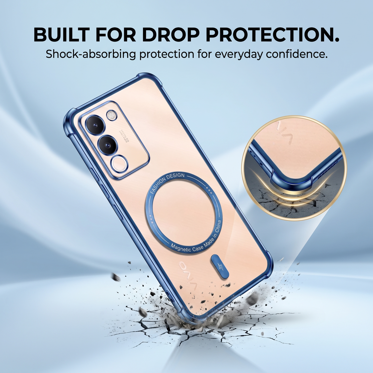 Vivo Y200 5G Premium Magnetic MagSafe Shockproof Airbag Case (2.O)