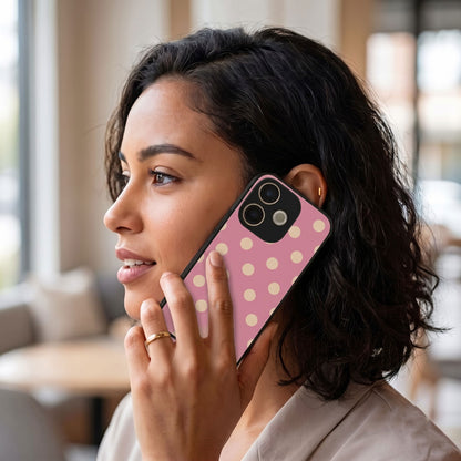 Oppo A5 Pro 5G Elegant Pink & Gold Polka Dot Acrylic Back Cover