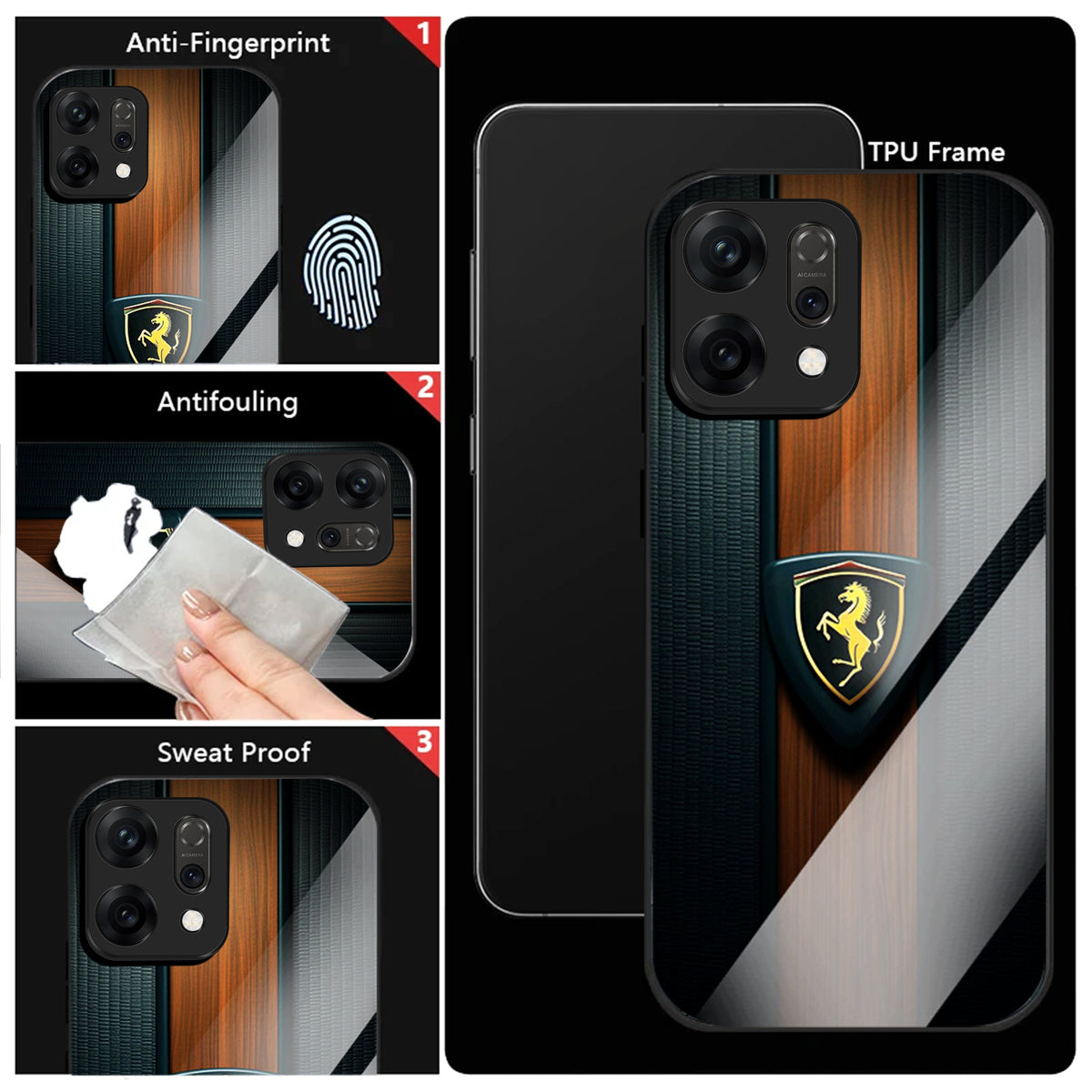 Oppo Reno 14 5G Premium Acrylic Shockproof Glass Back Case (Royal Roadster)