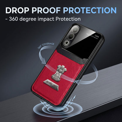 Oppo K12x 5G Satyamev Jayate 2-in-1 Emblem Leather Lens Protective Back Case