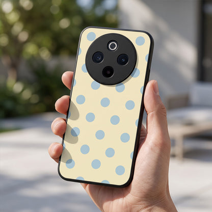 Vivo T4 5G Elegant Cream Blue Polka Dot Acrylic Back Cover