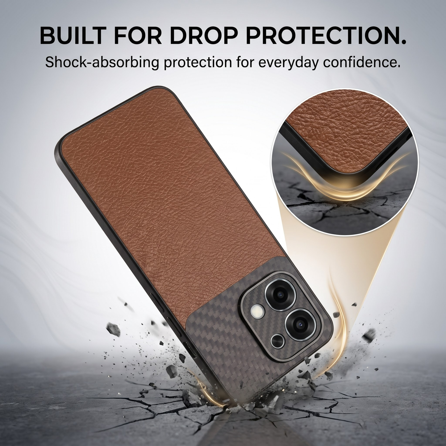 Oppo F31 5G Carbon Fiber Leather Hybrid Phone Case