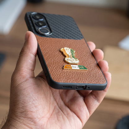 Vivo V70 FE 5G Tri-Color Satyamev Jayate Carbon Fiber Leather Hybrid Phone Case