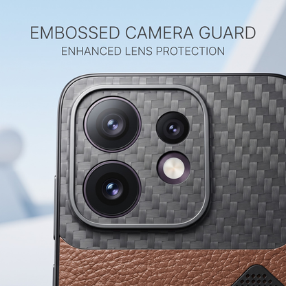 Oppo Reno 16 5G Carbon Fiber Heat Dissipation Leather Hybrid Phone Case