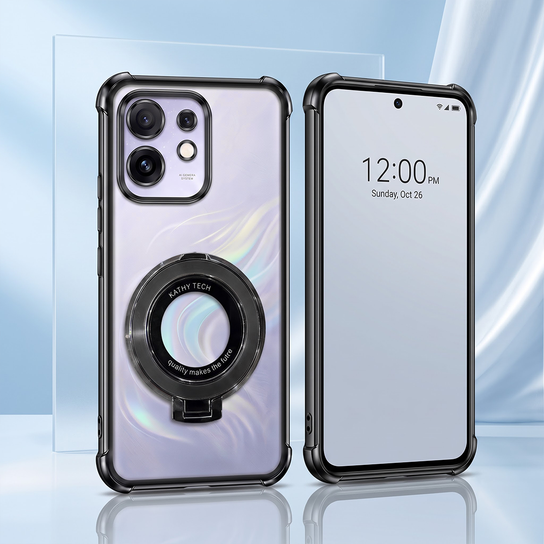 Oppo Reno 16 5G Original Luxury Magnifier Ring Stand Shockproof Airbags Corner Case
