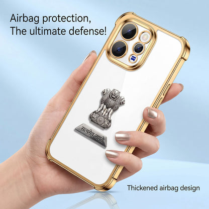 Vivo V70 5G Satyamev Jayate 2-in-1 Emblem Transparent Shockproof Airbag Case