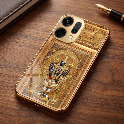 Oppo Reno 14 5G Premium Heritage Gold Electroplated Glass Phone Back Case