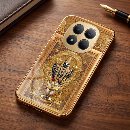 Redmi Note 15 Pro Plus 5G Premium Heritage Gold Electroplated Glass Phone Back Case