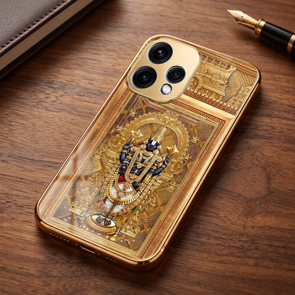 Oppo Reno 15 5G Premium Heritage Gold Electroplated Glass Phone Back Case