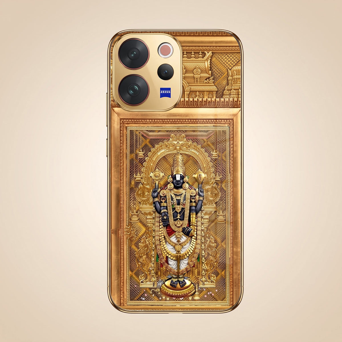 Vivo V70 5G Premium Heritage Gold Electroplated Glass Phone Back Case
