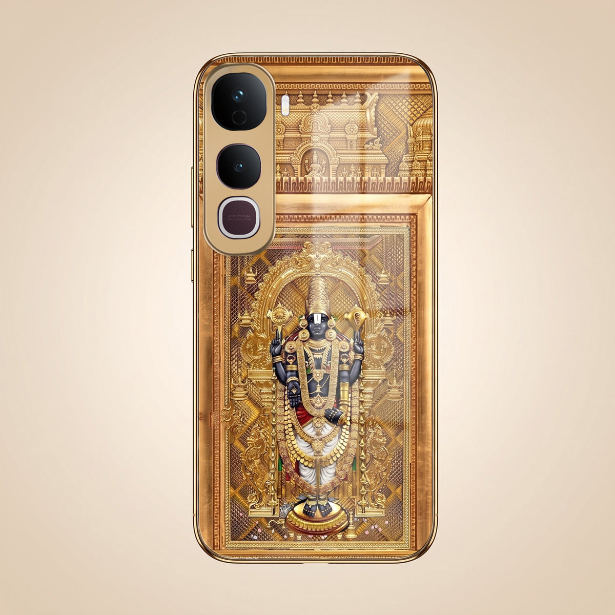 Vivo Y400 Pro 5G Premium Heritage Gold Electroplated Glass Phone Back Case